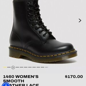 Dr. Martens Black Smooth Leather Lace-Up Boots